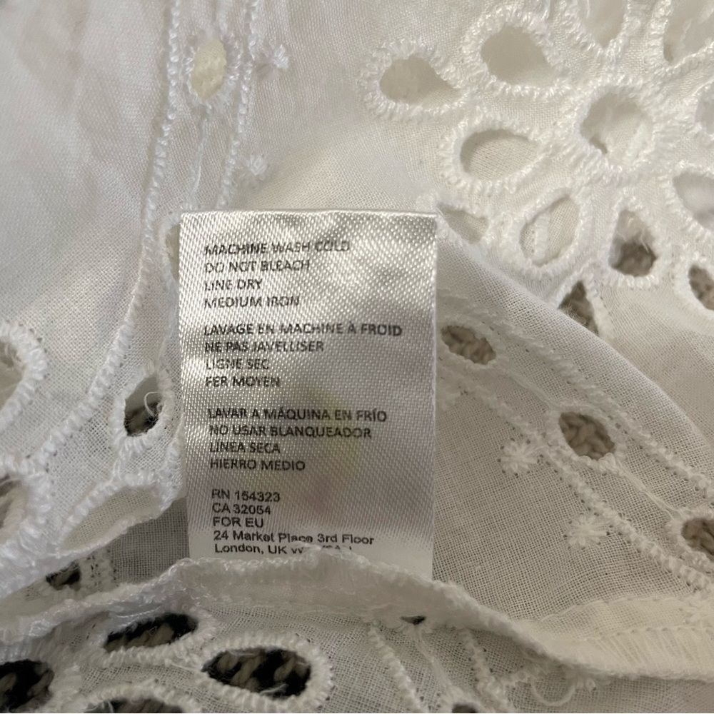 Anthropologie Maeve Tie-Front White Eyelet Top Sz-O/S NWT! - Picture 6 of 7